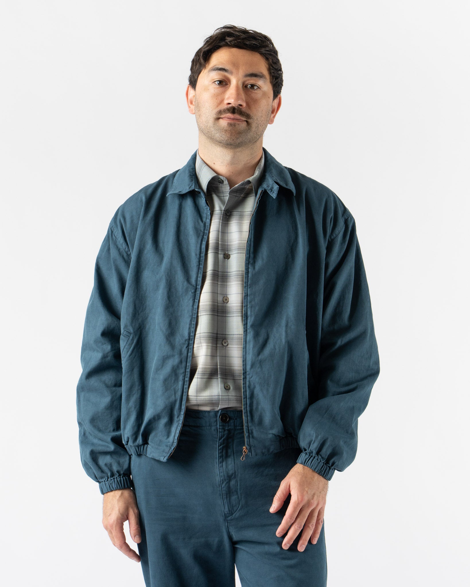 Auralee Product Dyed Finx Gabardine Swing Top in Dyed Navy