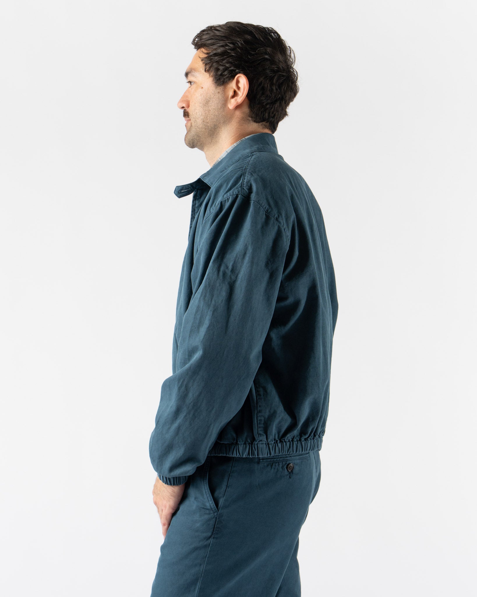 Auralee Product Dyed Finx Gabardine Swing Top in Dyed Navy