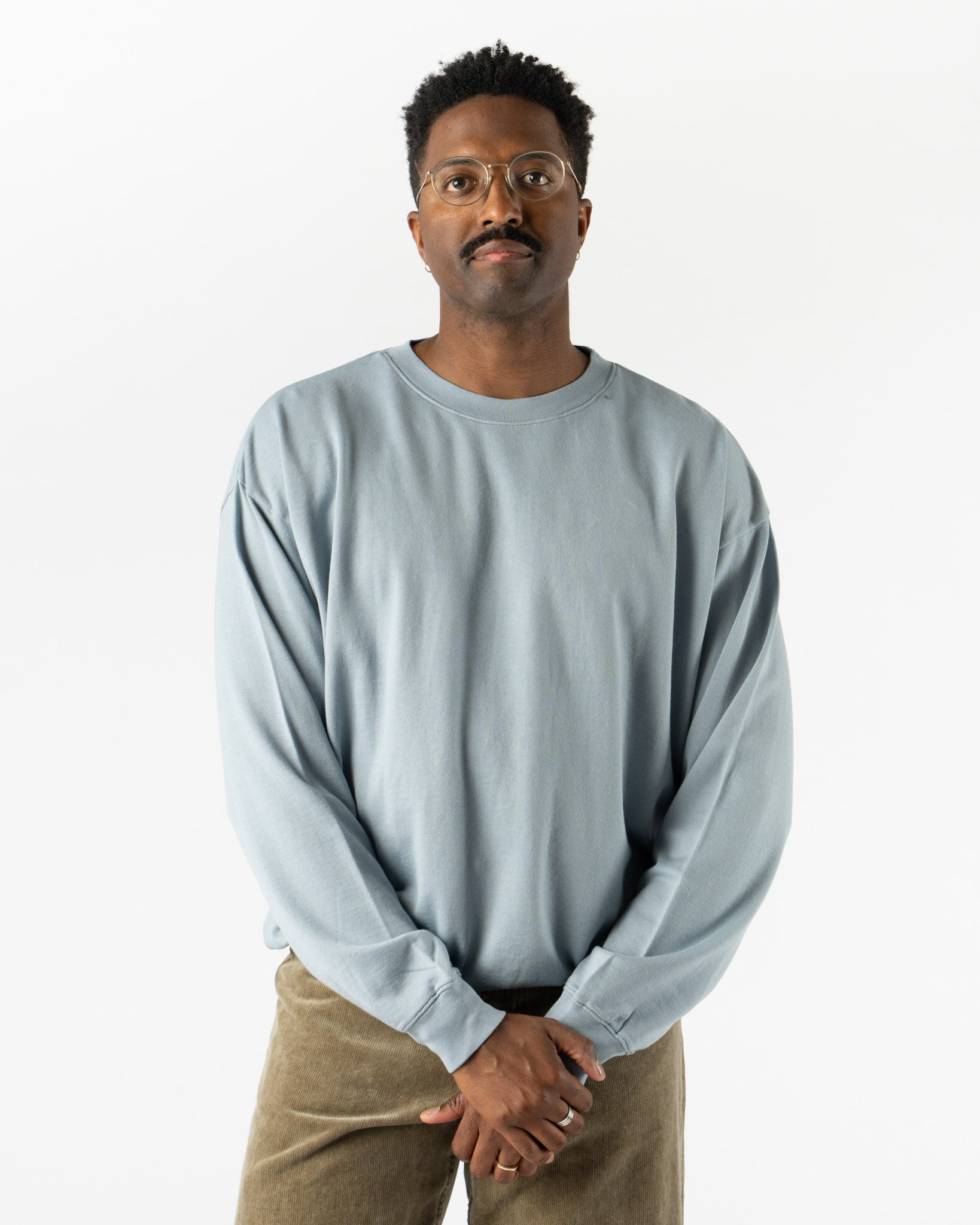 Auralee Super High Gauge Sweat Pullover in Blue Gray