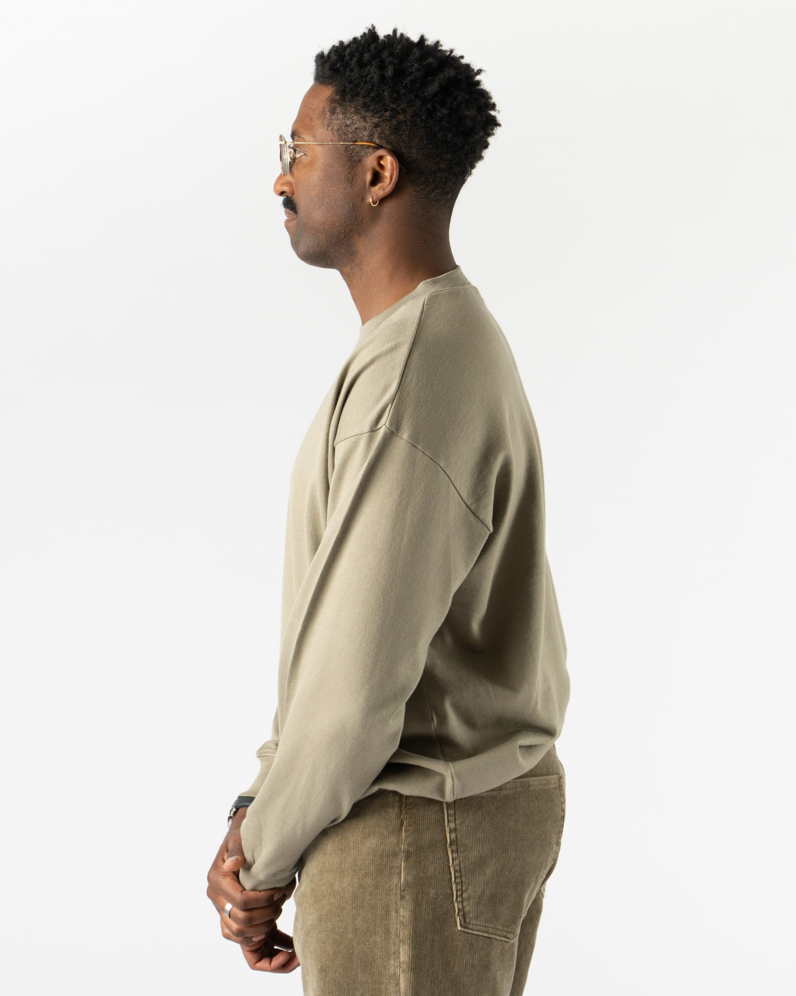 Auralee Super High Gauge Sweat Pullover in Khaki Gray
