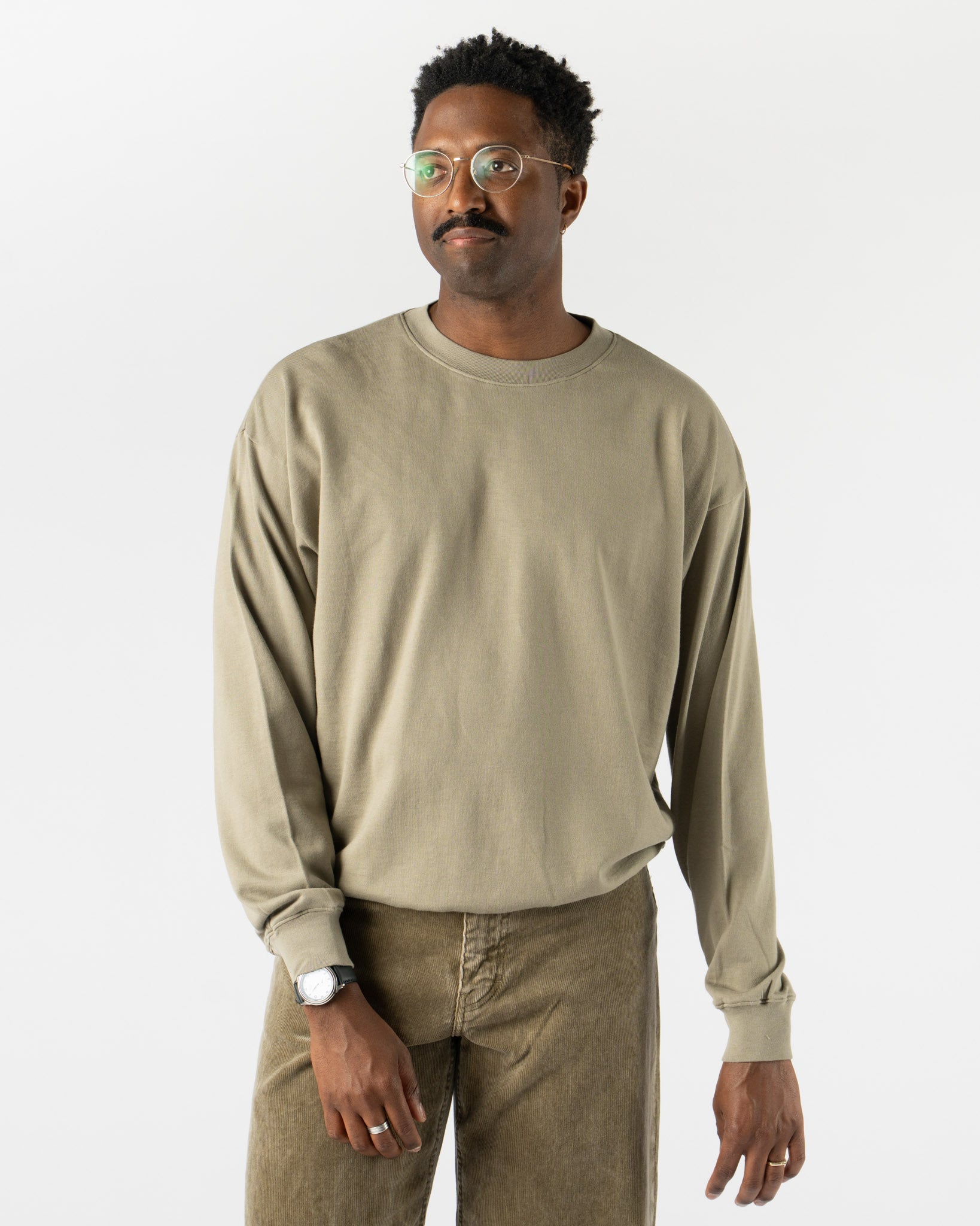Auralee Super High Gauge Sweat Pullover in Khaki Gray