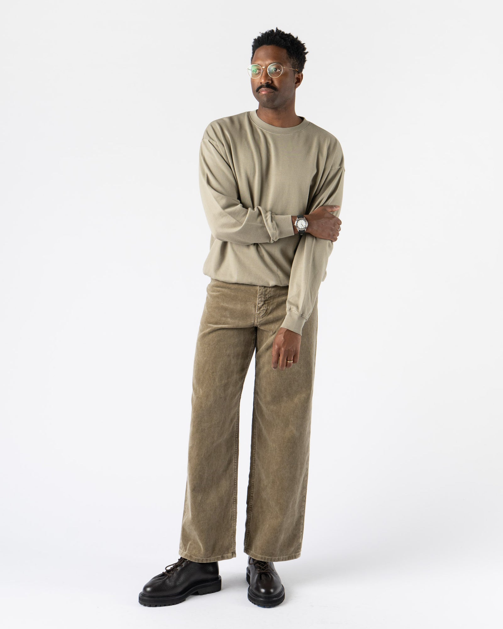 Auralee Super High Gauge Sweat Pullover in Khaki Gray