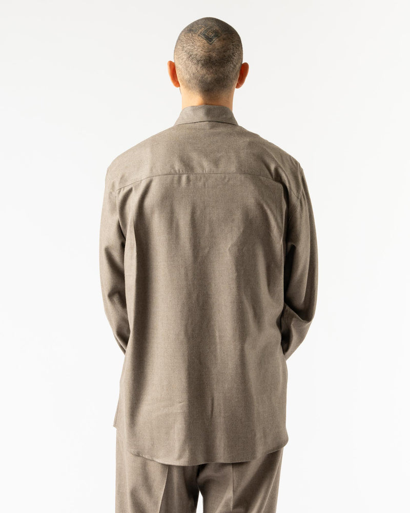 Auralee Super Light Wool Shirt in Top Brown