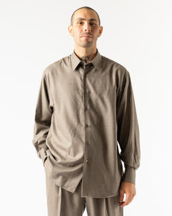 Auralee Super Light Wool Shirt in Top Brown