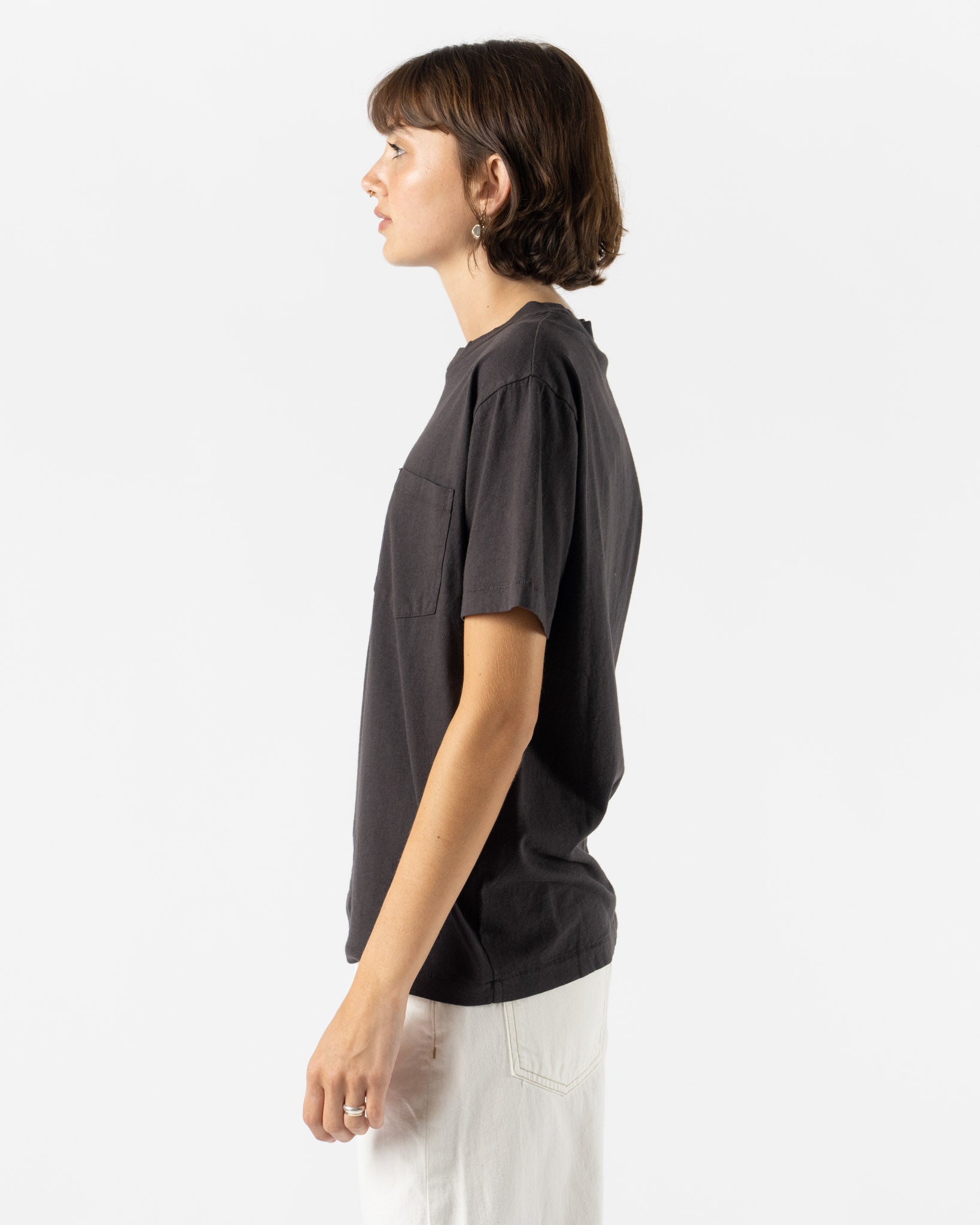 B Sides Pocket Tee in Faded Black Overdye