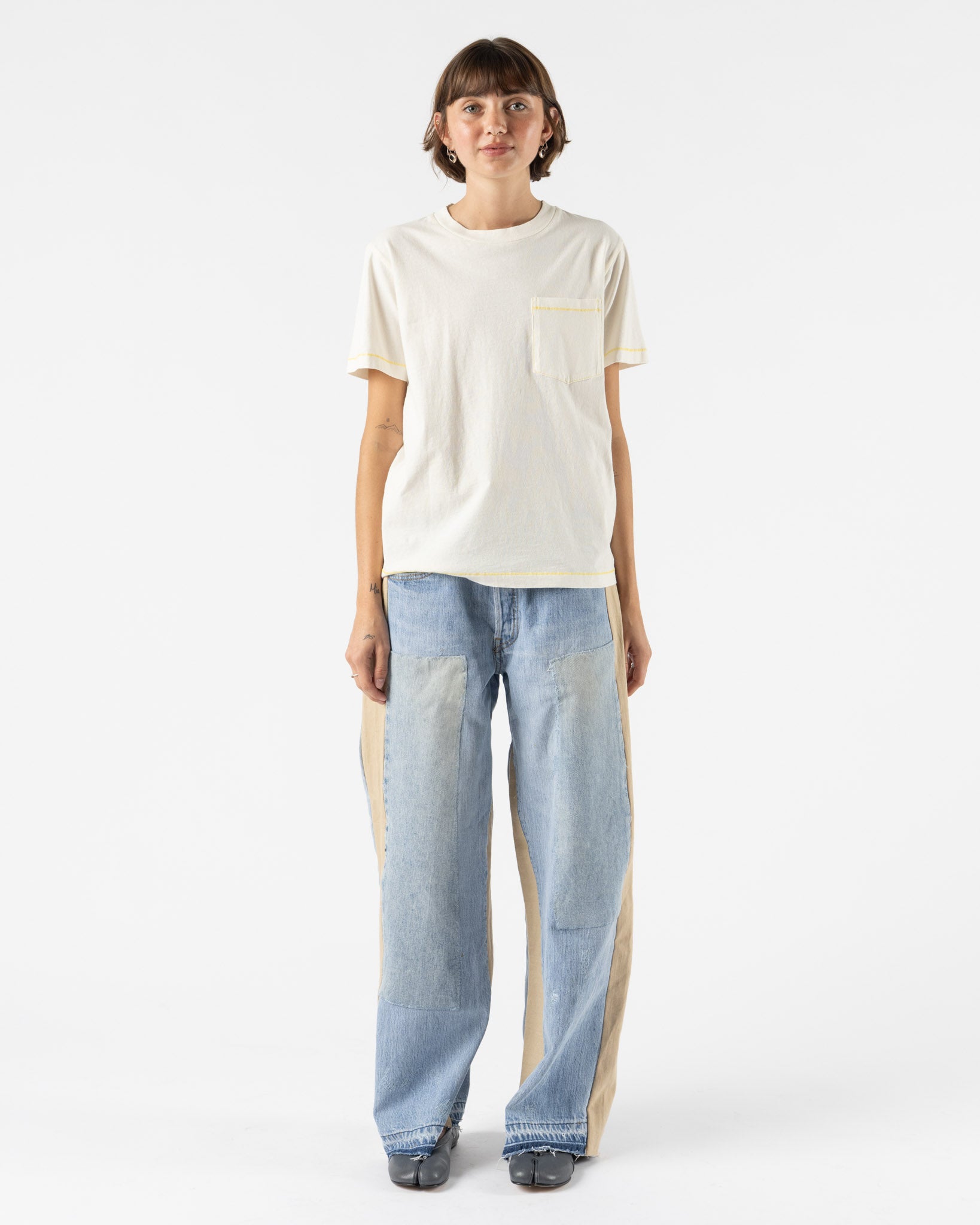 B Sides Pocket Tee in Oyster Overdye