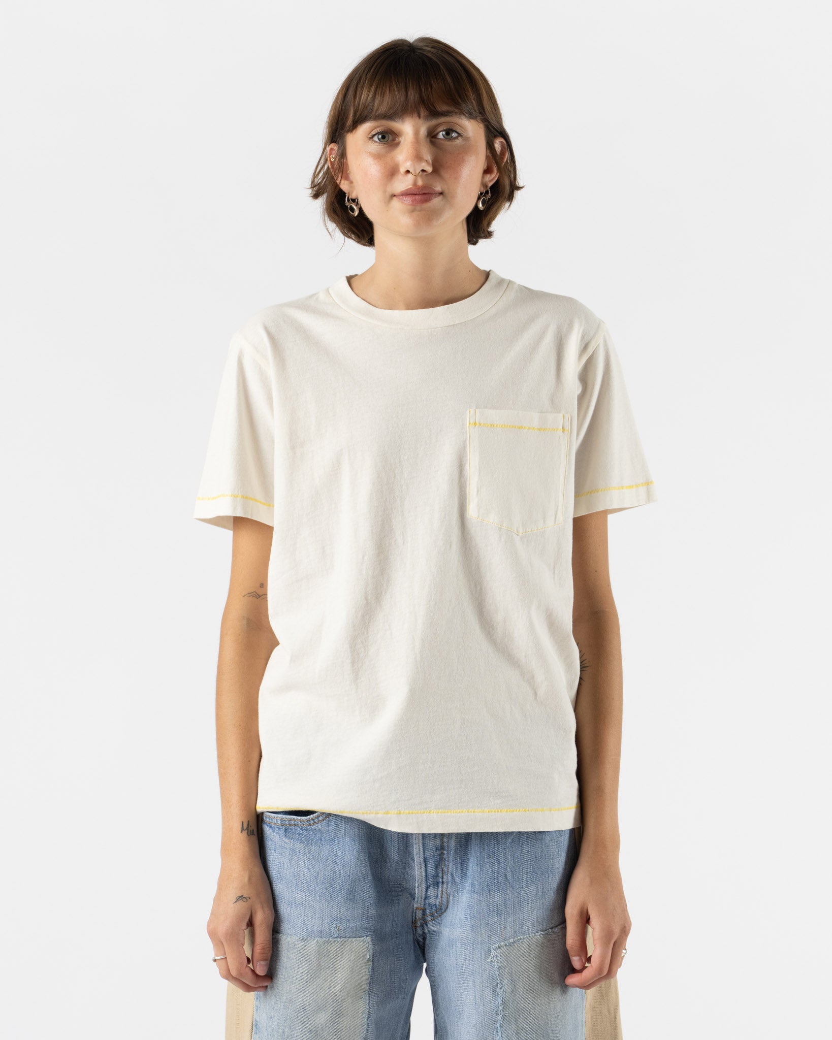 B Sides Pocket Tee in Oyster Overdye