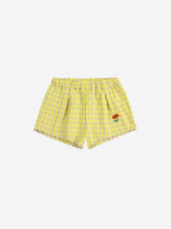 Bobo Choses Vichy Ruffle Woven Shorts