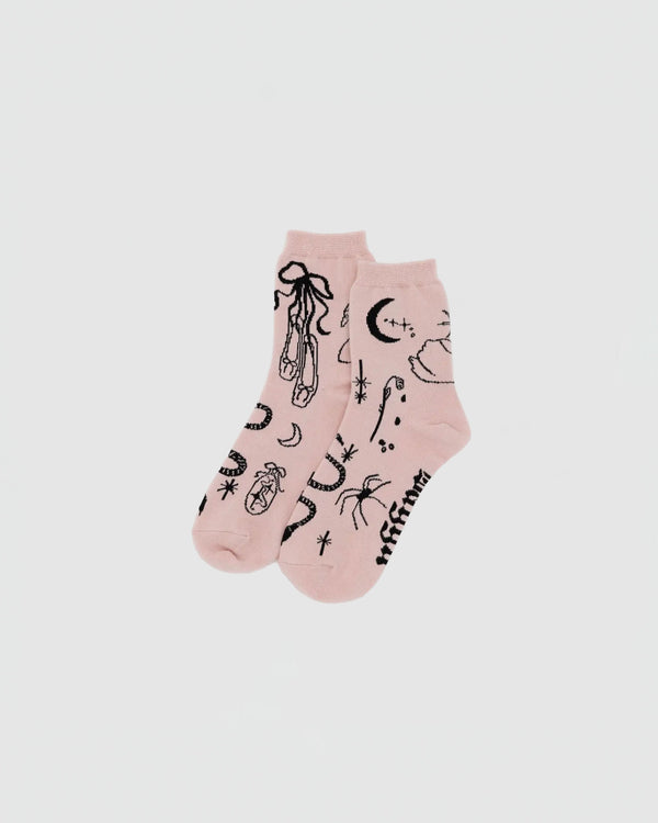 Baggu Crew Sock in Ballet Icons