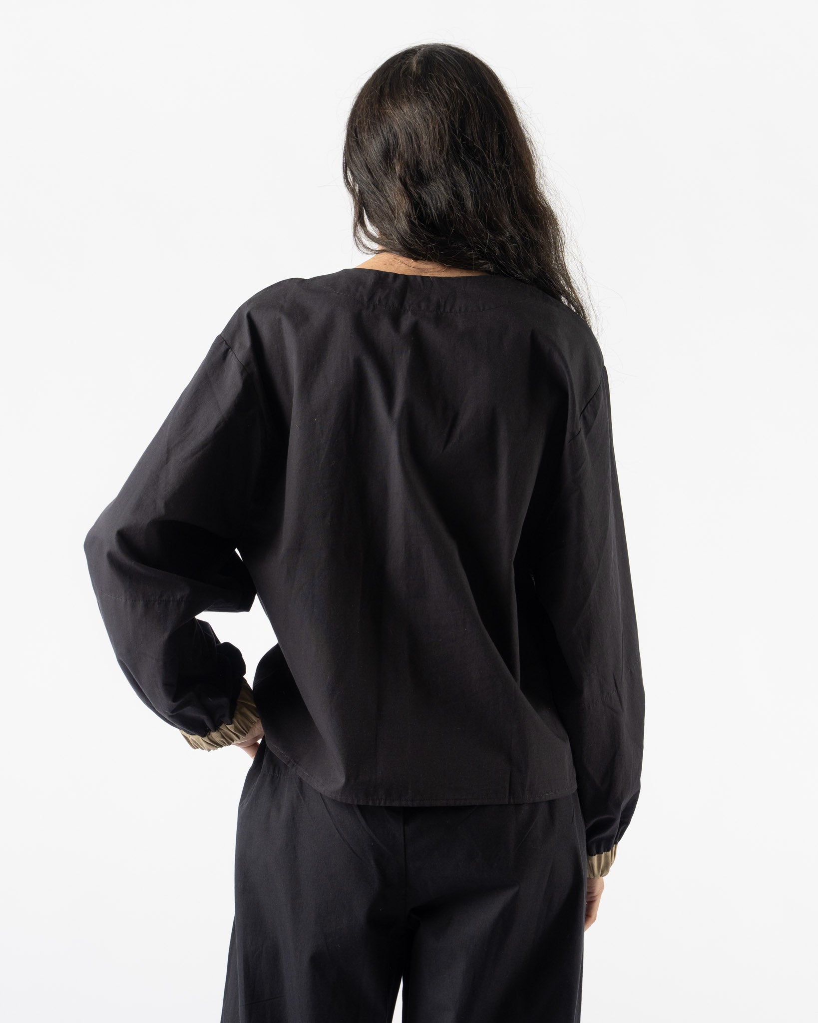Baserange Moy Top in Black Khaki