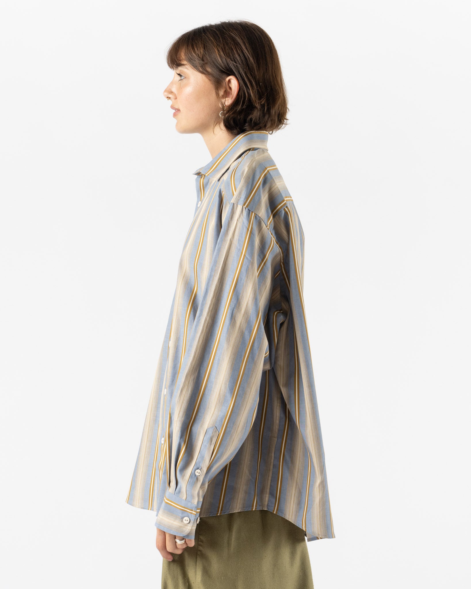 Baserange Claude Shirt in Grid Stripe