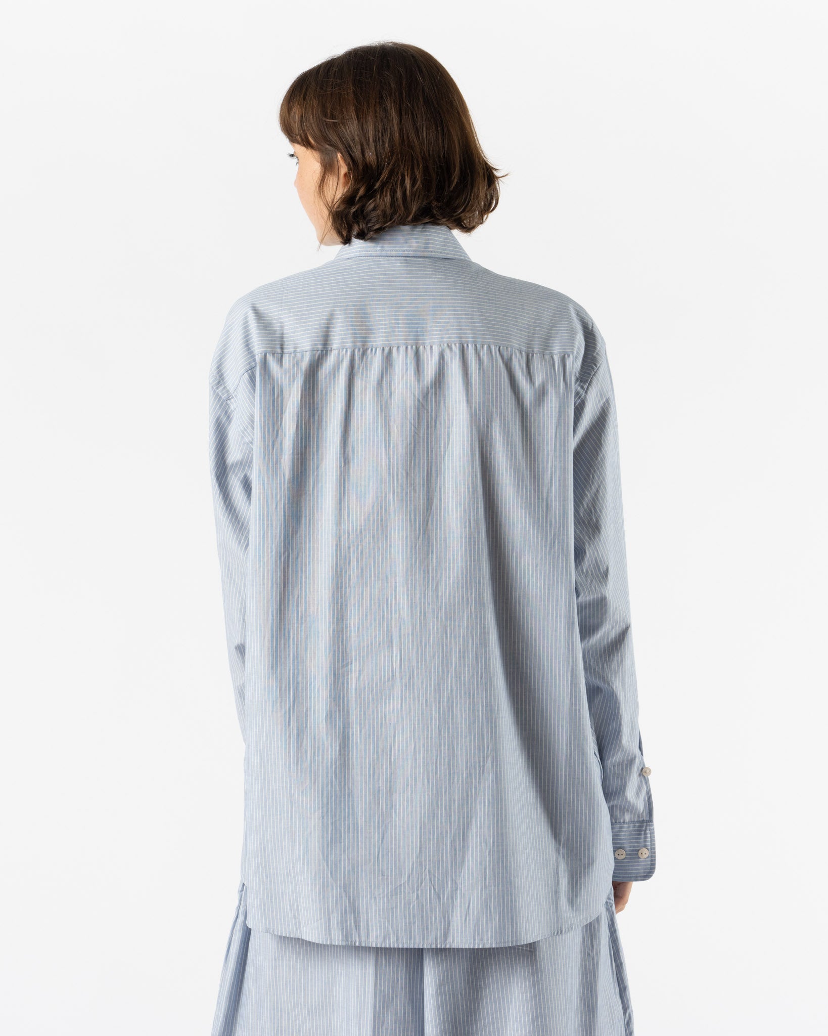 Baserange Claude Shirt in Blue Stripe Curated at Jake and Jones