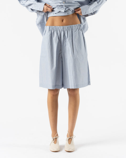 パンツ BASERANGE CLAUDE SHORTS Baserange Claude Shorts in Blue Stripe Curated at Jake and Jones