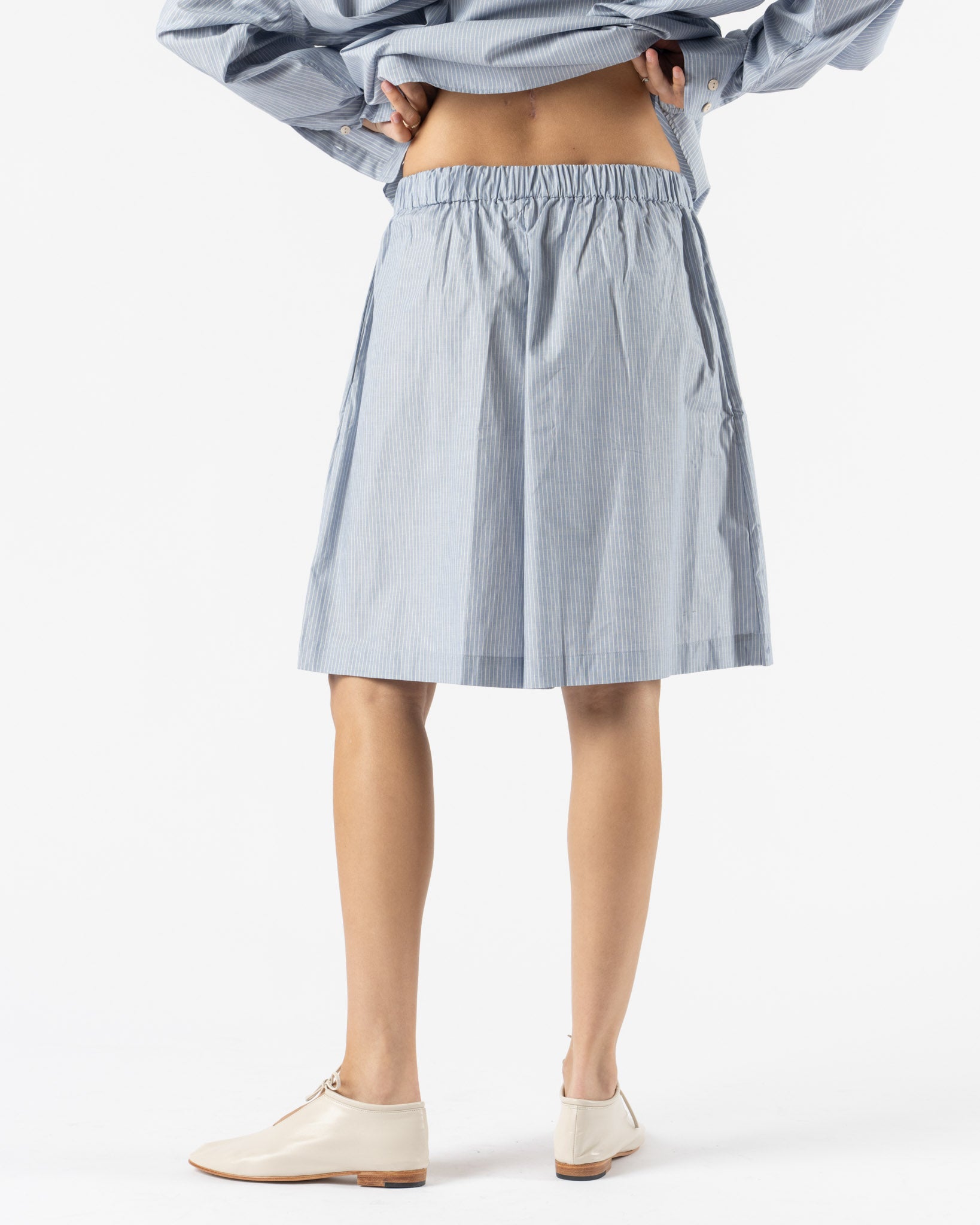 Baserange Claude Shorts in Blue Stripe