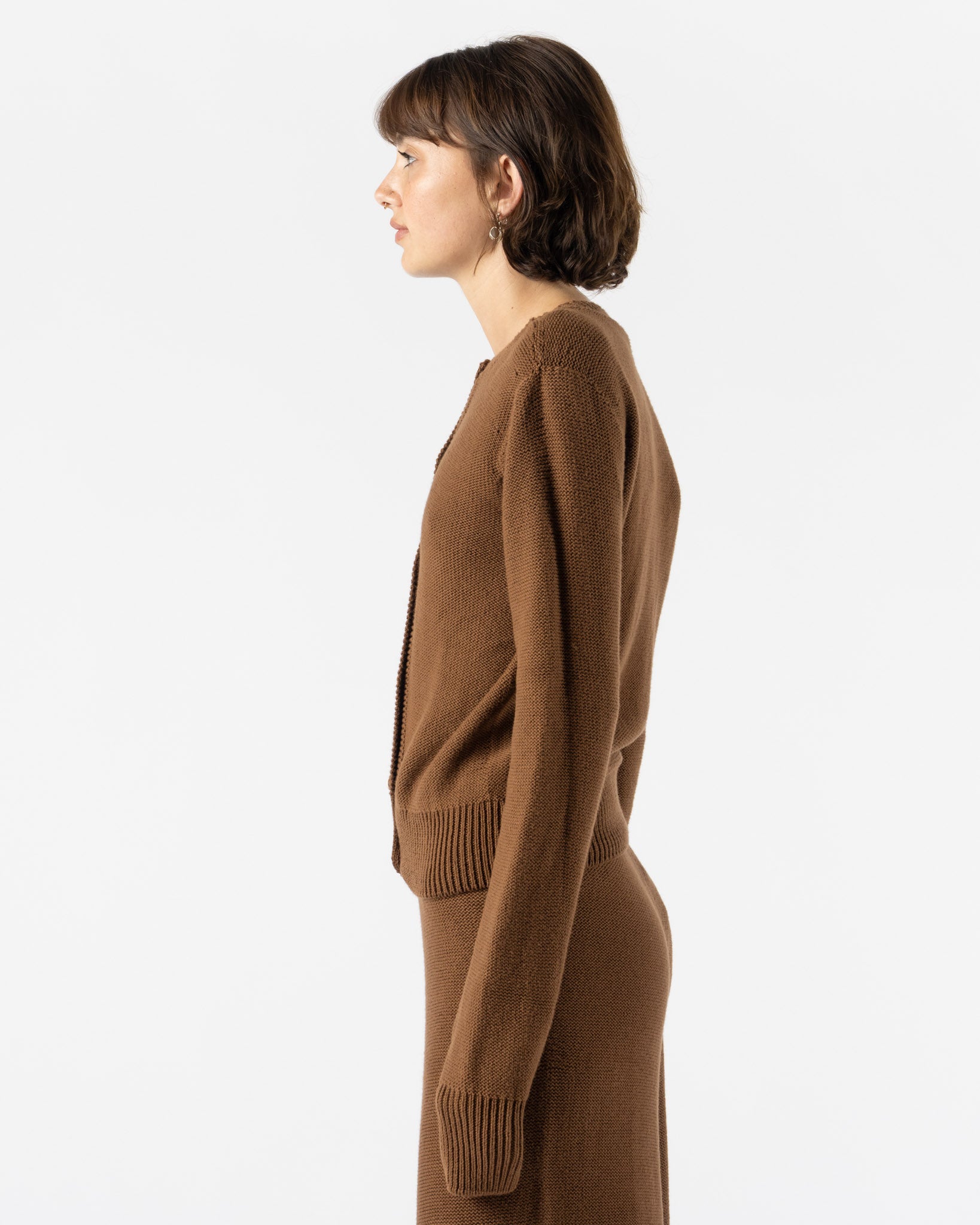 Baserange Tier Cardigan in Nocciola Brown