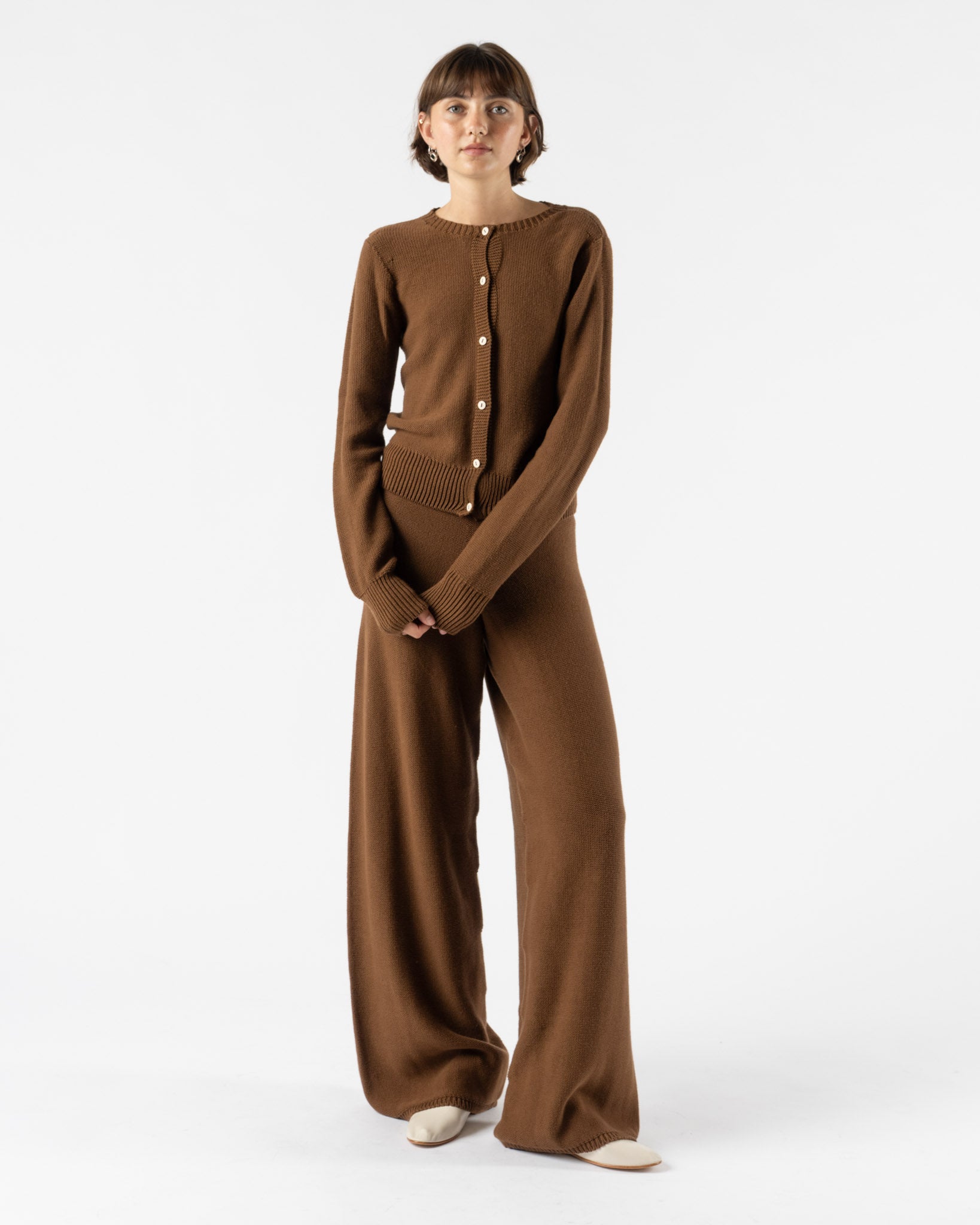 Baserange Tier Pants in Nocciola Brown