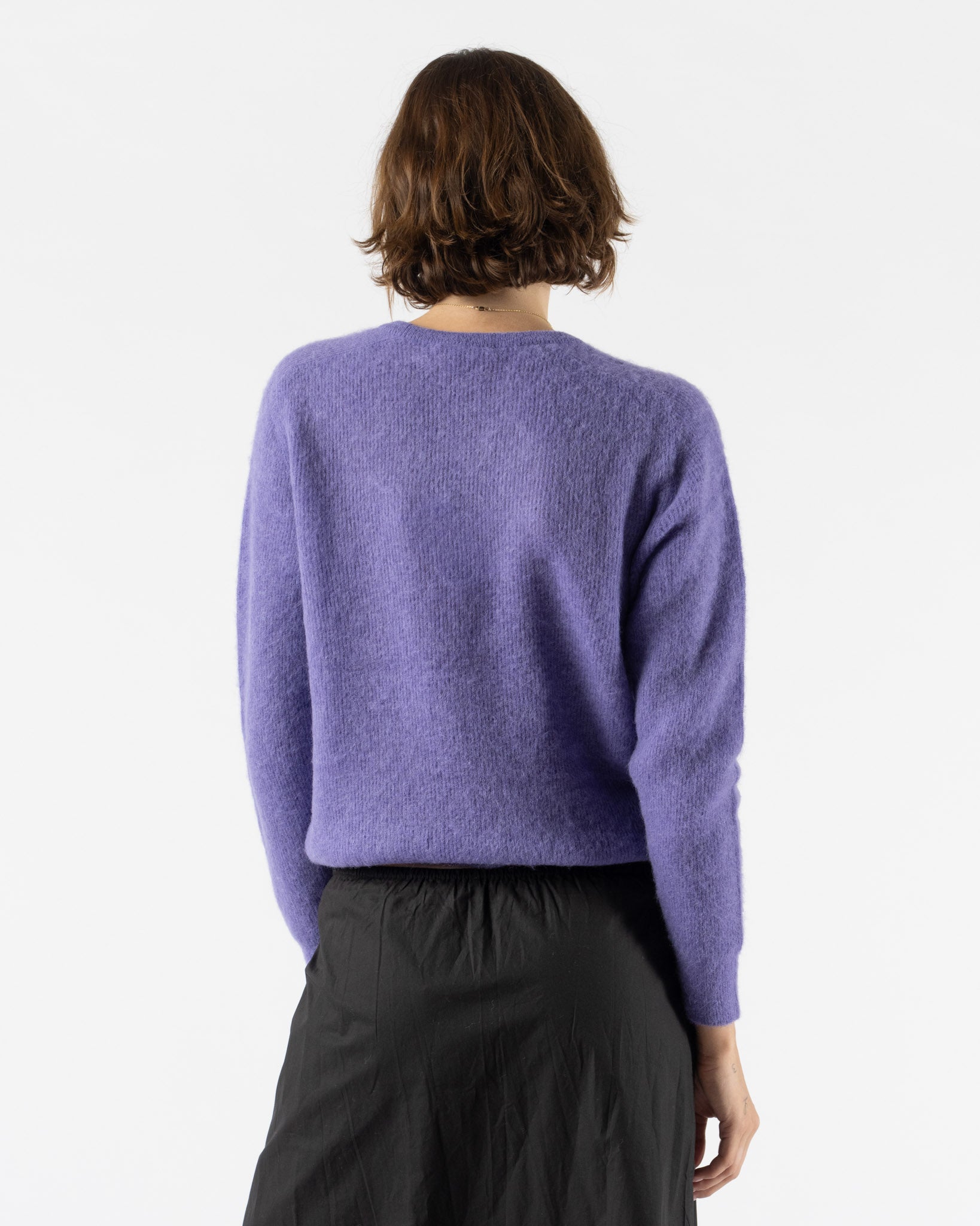 Auralee Baby Suri Alpaca Sheer Knit P/O in Purple