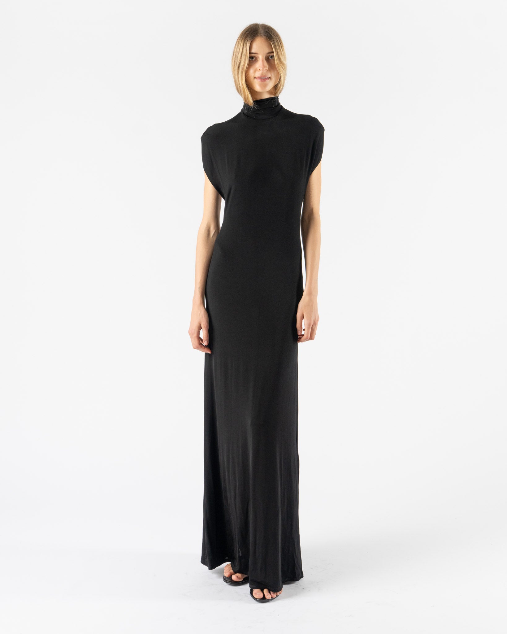 Colleen Allen Backless Jersey Dress in Black