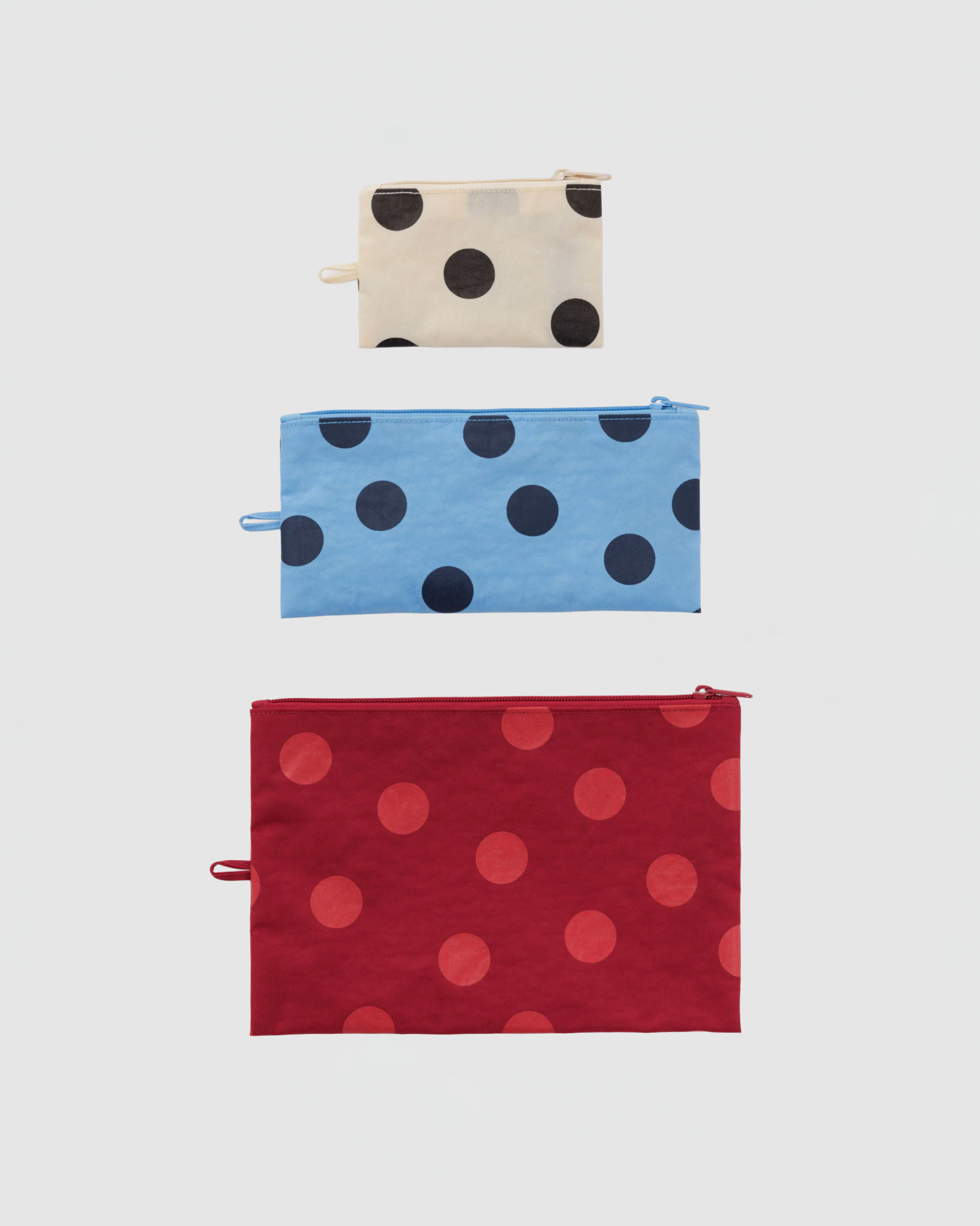 Baggu Flat Pouch Set in Polka Dot Mix