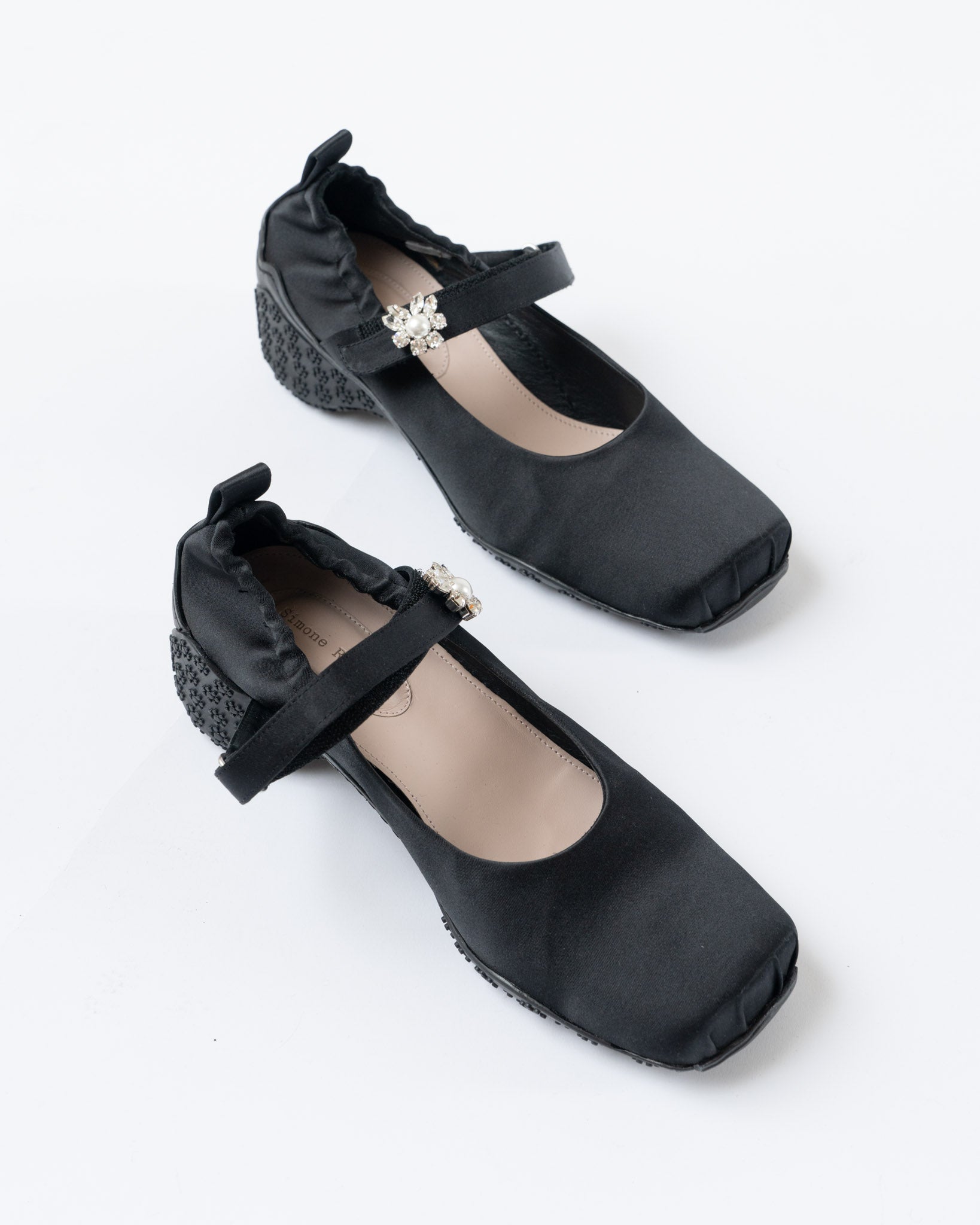 Simone Rocha Ballet Runner in Satin Black/Pearl/Clear