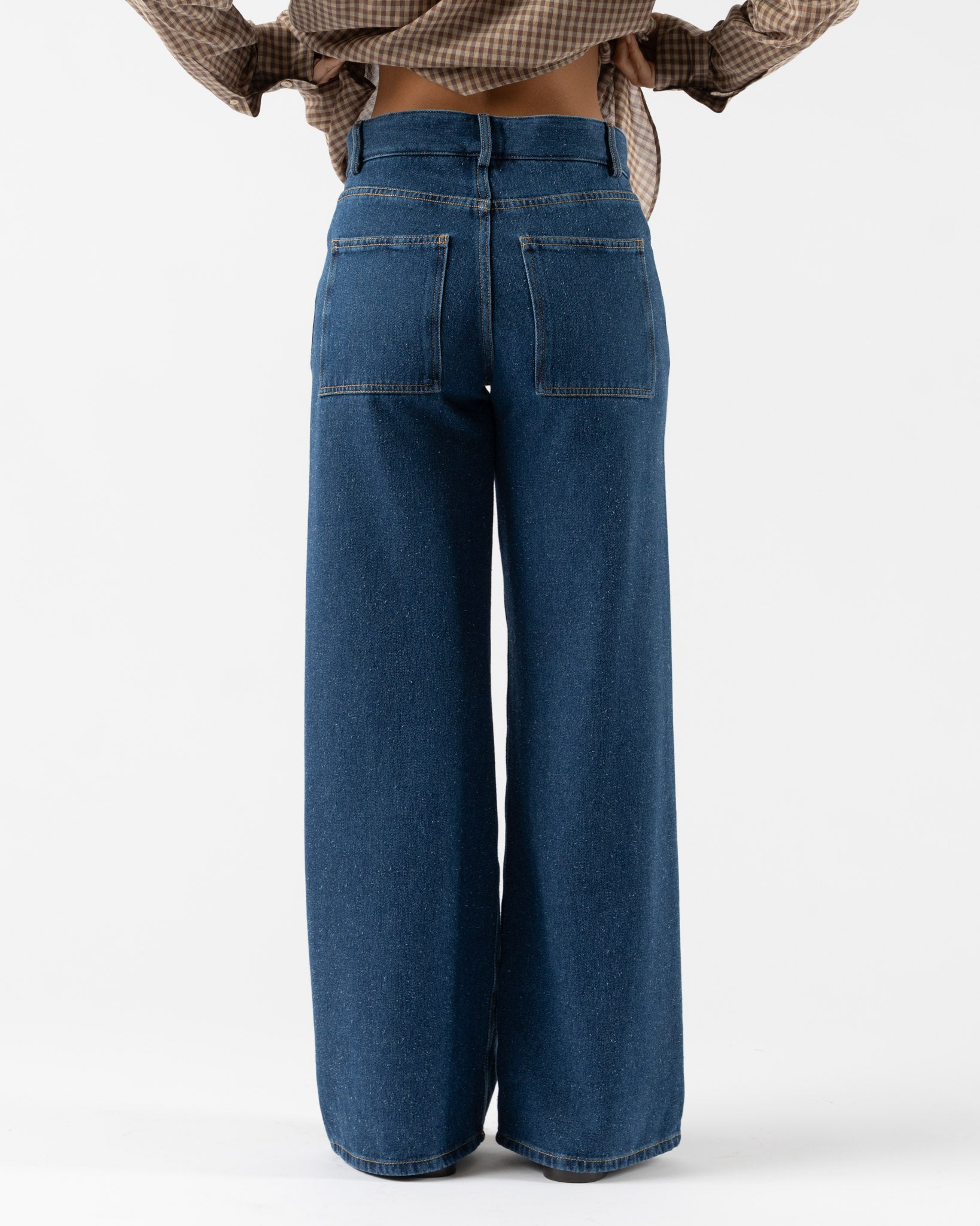 Baserange Grass Pants in Indigo Blue Wash