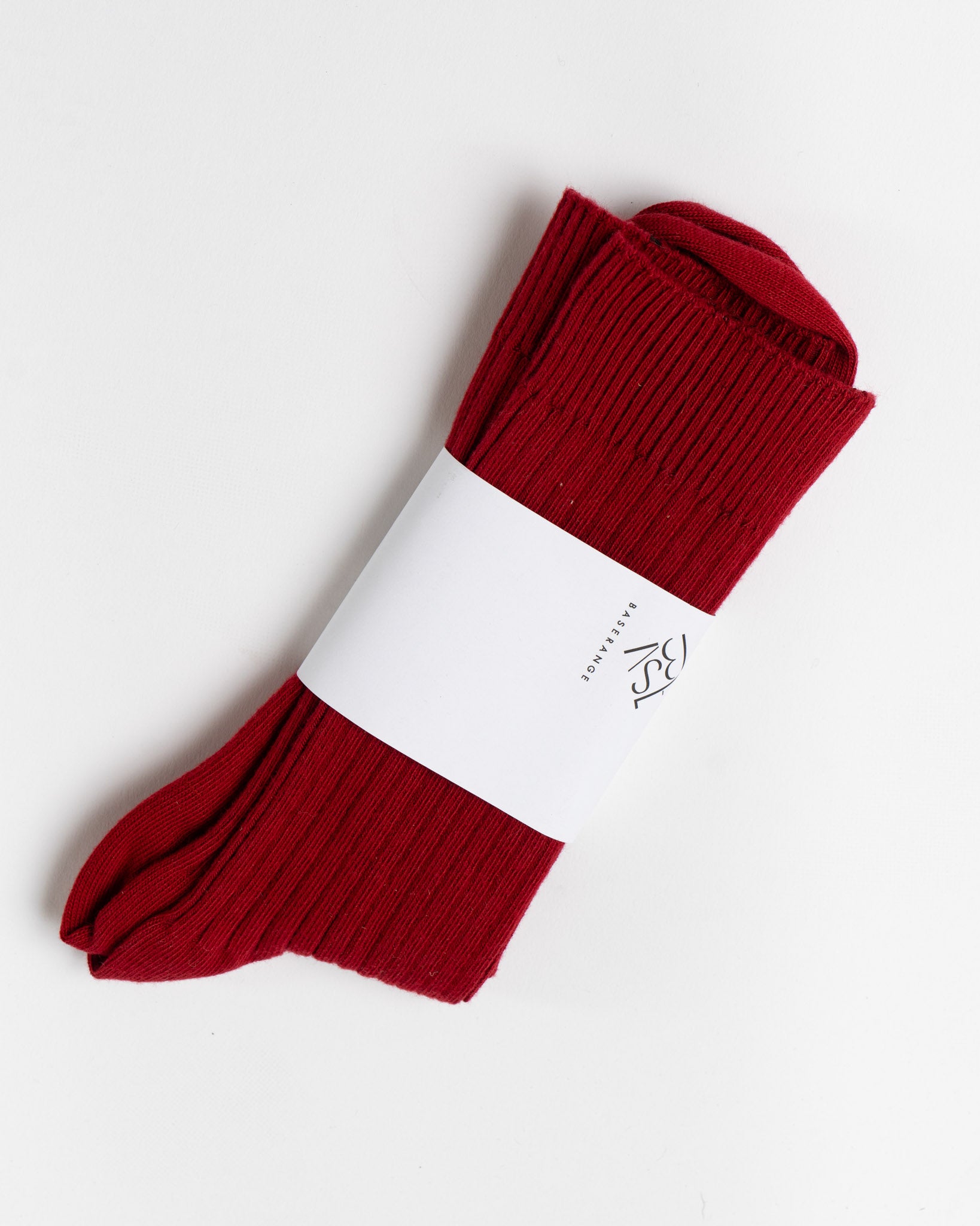 Baserange Rib Overankle Socks in Pair Red
