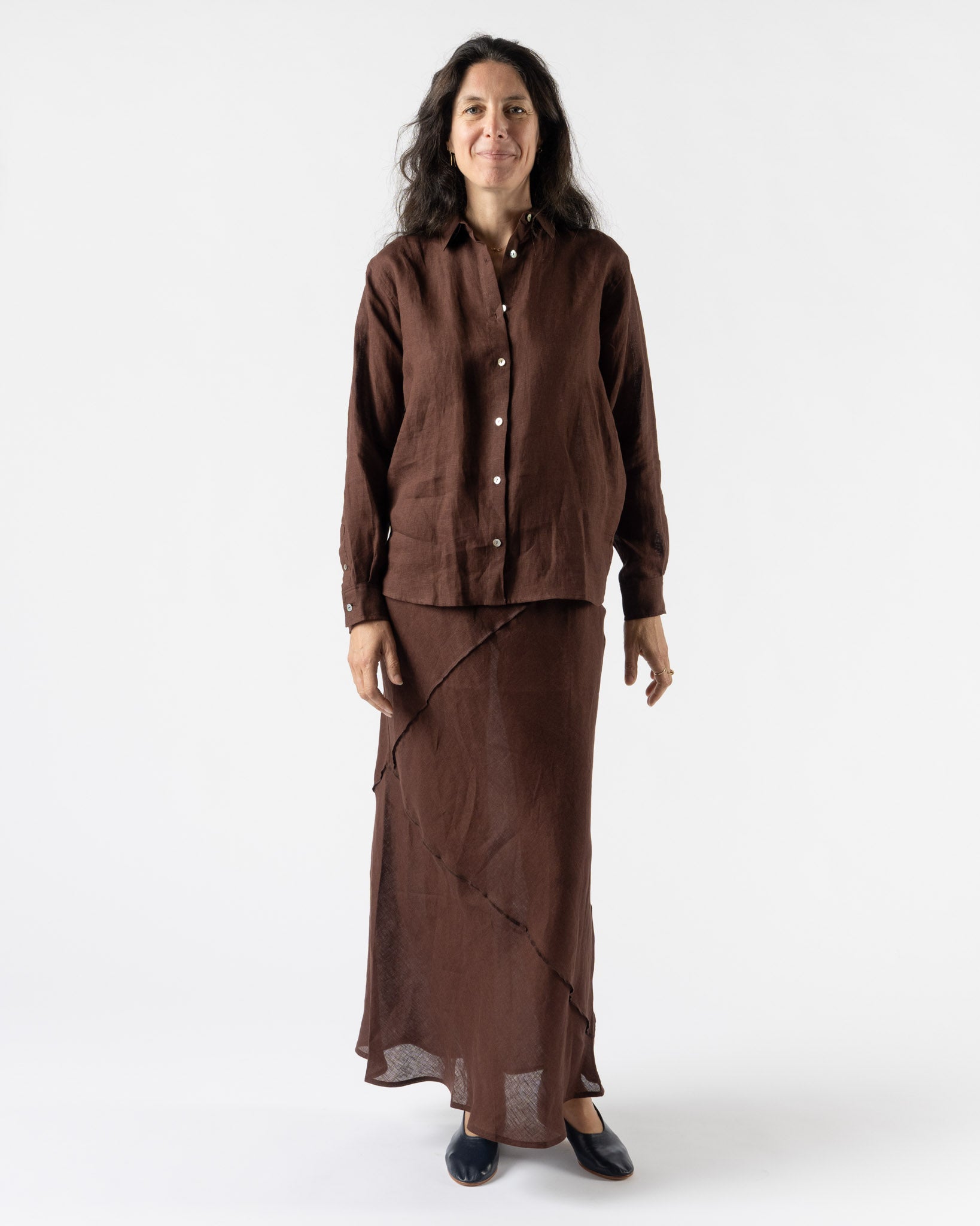 Baserange Stoa Shirt in Ama Brown