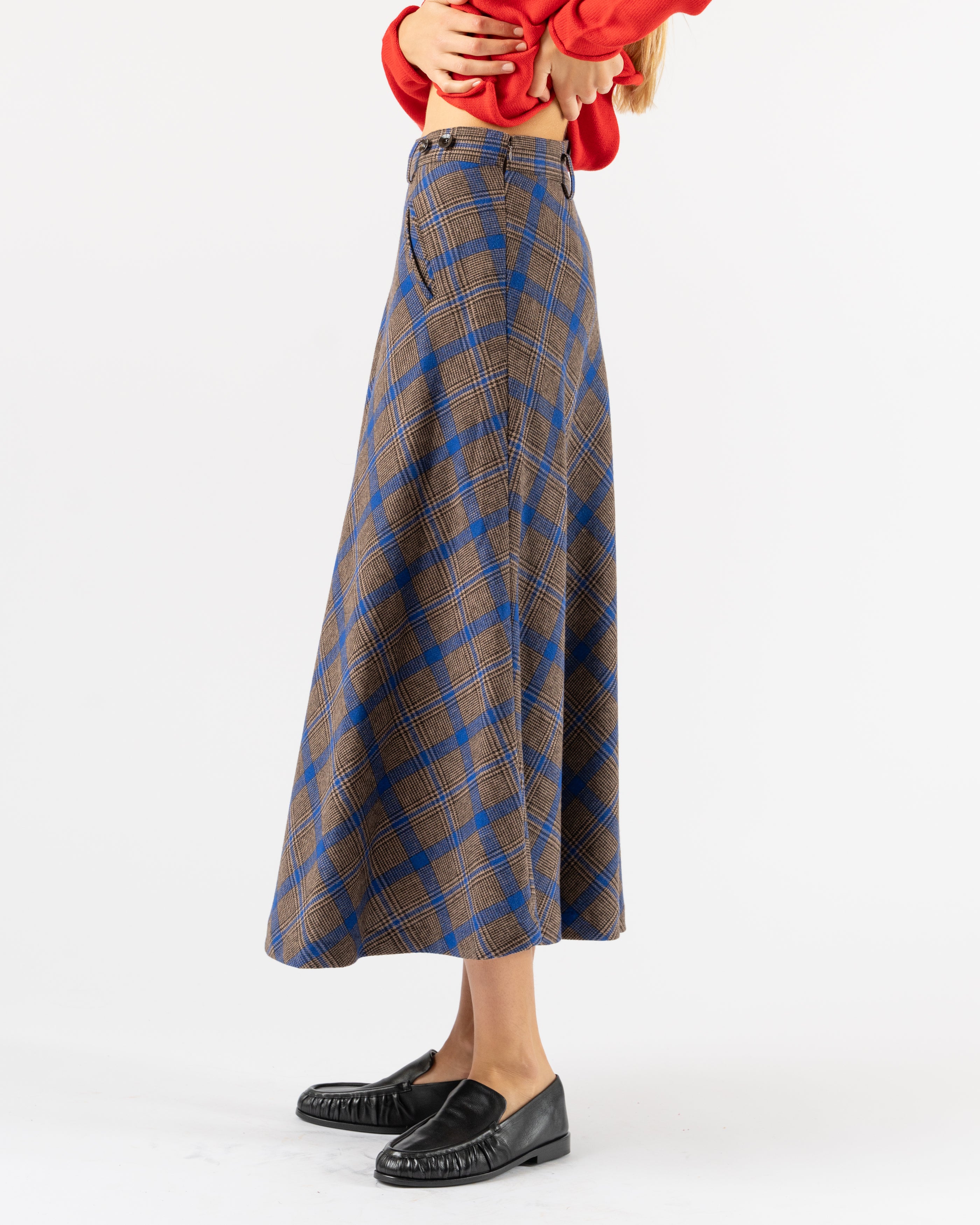 Beams-Boy--Check-Long-A-Line-Skirt-in-Brown-Curated-at-Jake-and-Jones