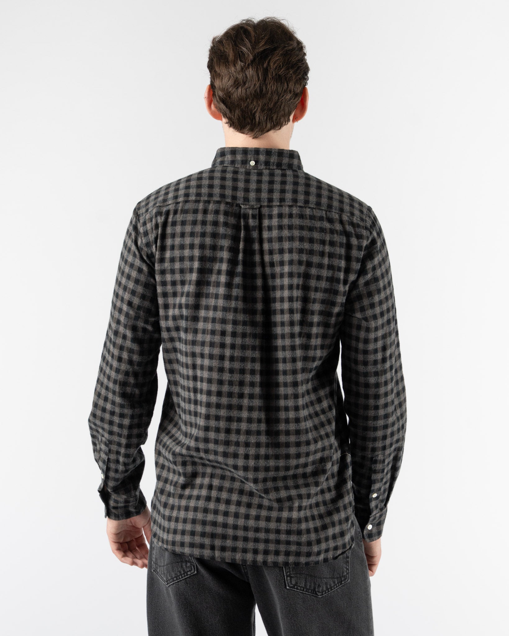 Beams Plus B.D. Gingham in Check Shaggy Grey