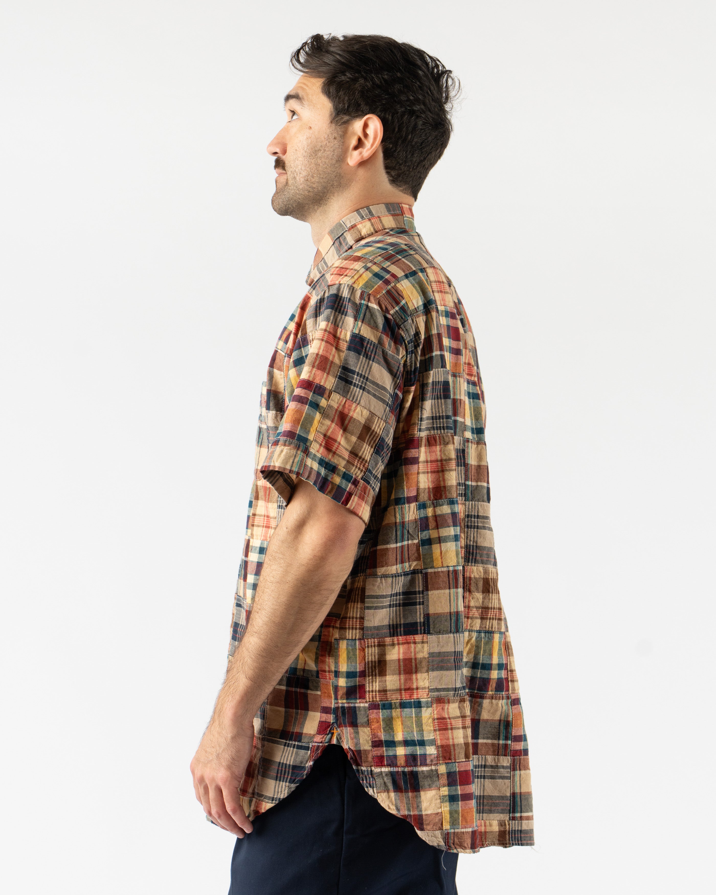 Beams Plus B.D. Pullover Classic-fit Patchwork Madras in