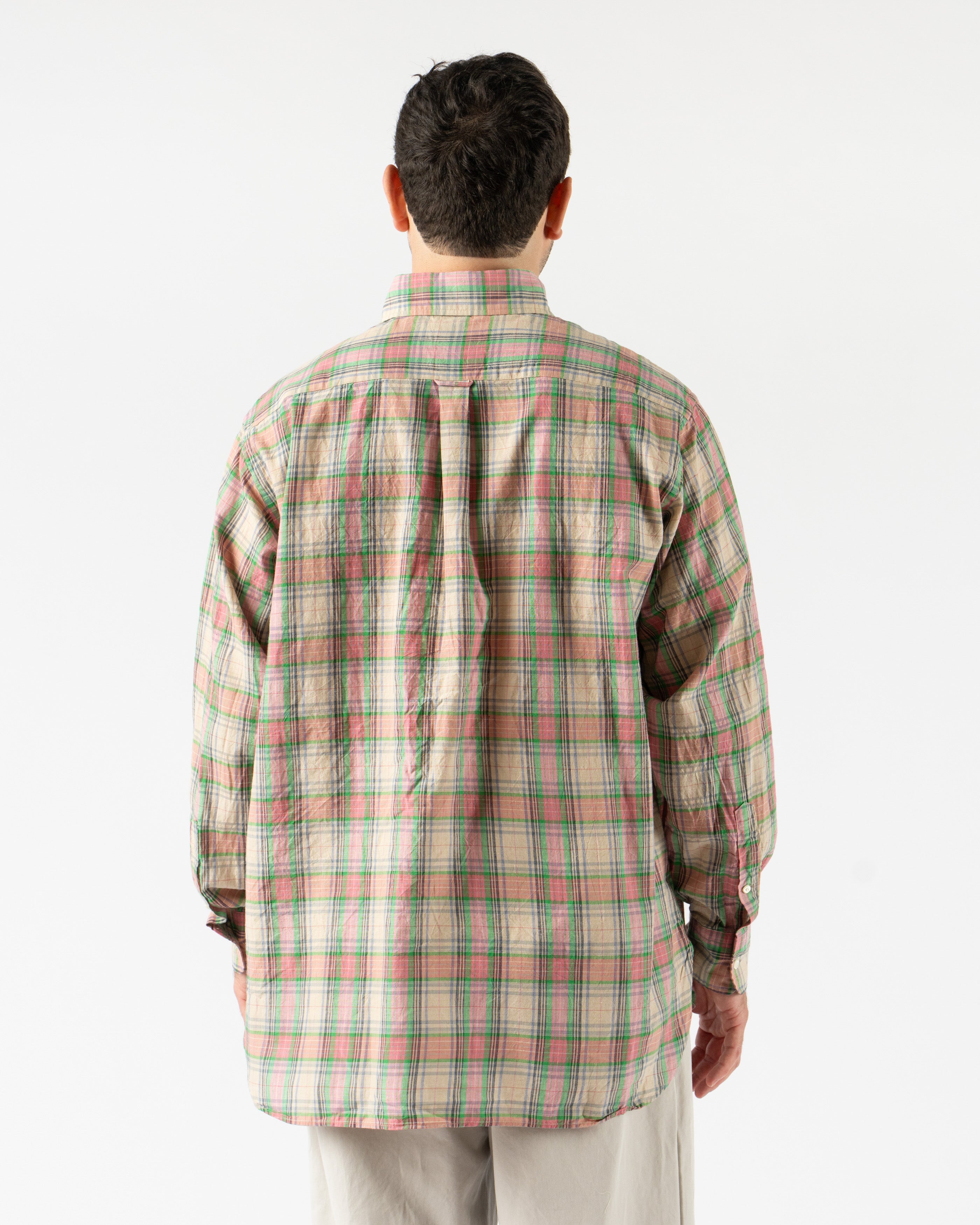Beams Plus pink Madras shirt – classic fit button-down made with breathable cotton for effortless style
