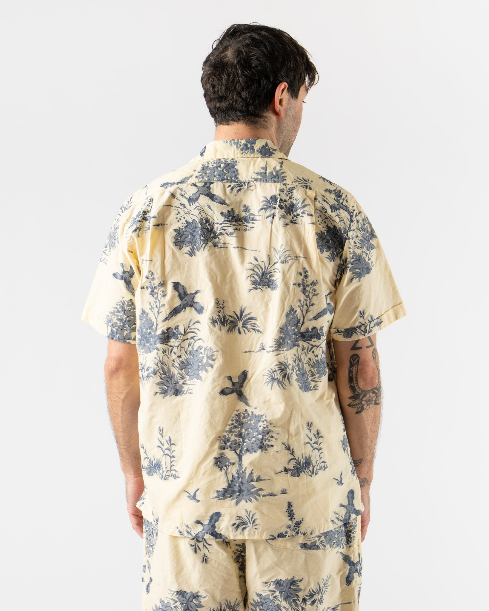 Beams Plus Beach Shirt Cut Jacquard in Cream
