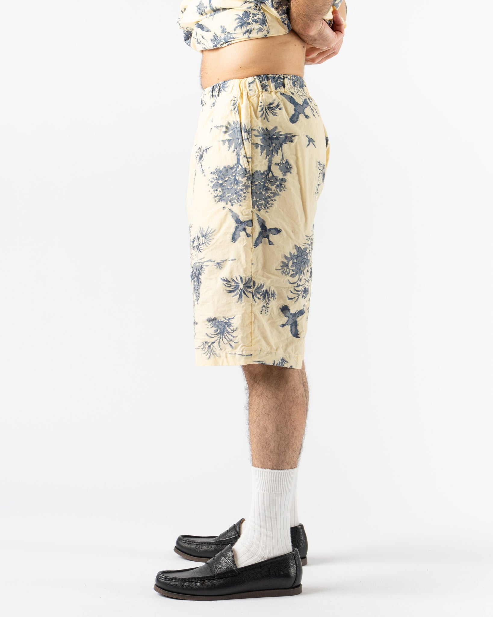 Beams Plus Easy Shorts in Cut Jacquard Cream