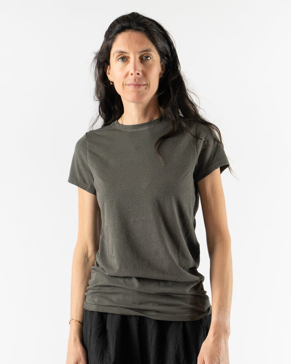 Lauren Manoogian Bias Baby Tee in Washed Black