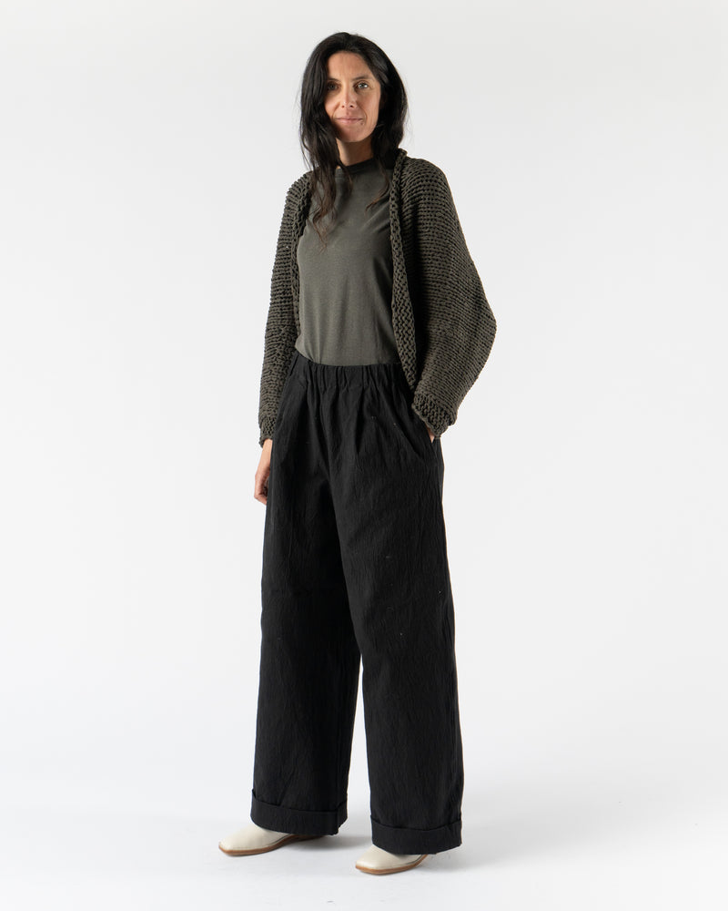 Lauren Manoogian Bias Baby Tee in Washed Black
