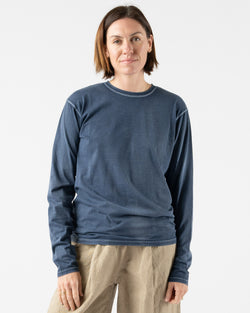 Lauren Manoogian Bias Long Sleeve Tee in Indigo