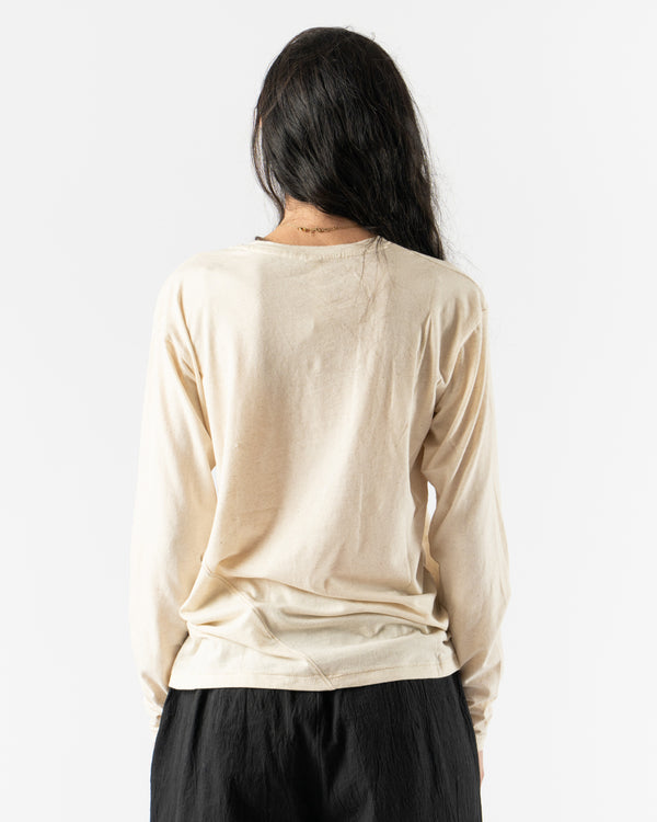 Lauren Manoogian Bias Long Sleeve Tee in Natural