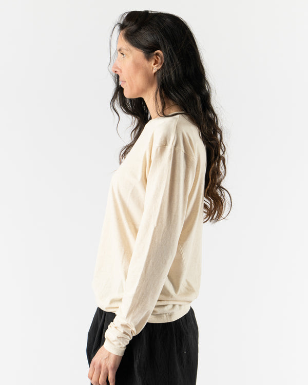 Lauren Manoogian Bias Long Sleeve Tee in Natural
