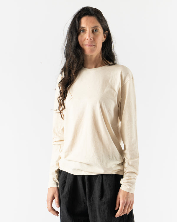 Lauren Manoogian Bias Long Sleeve Tee in Natural