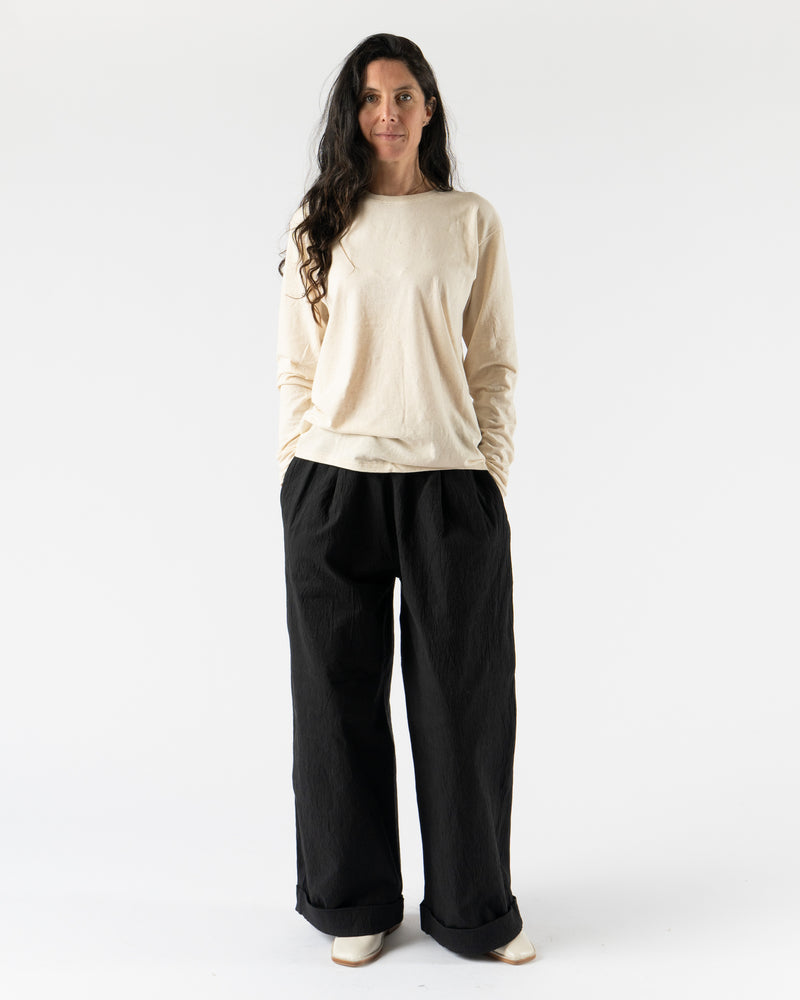 Lauren Manoogian Bias Long Sleeve Tee in Natural