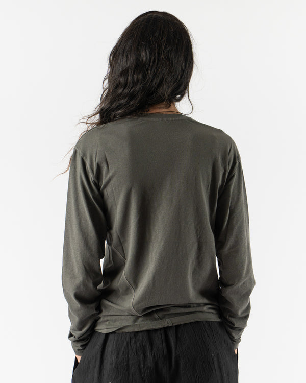 Lauren Manoogian Bias Long Sleeve Tee in Washed Black