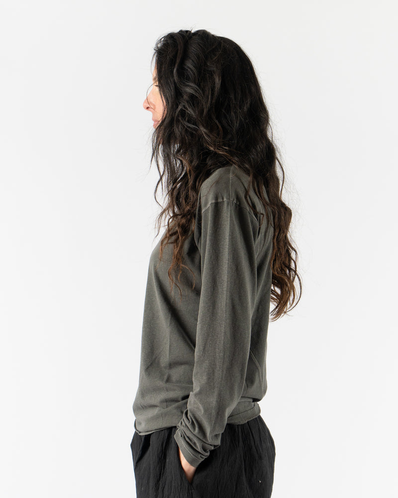 Lauren Manoogian Bias Long Sleeve Tee in Washed Black