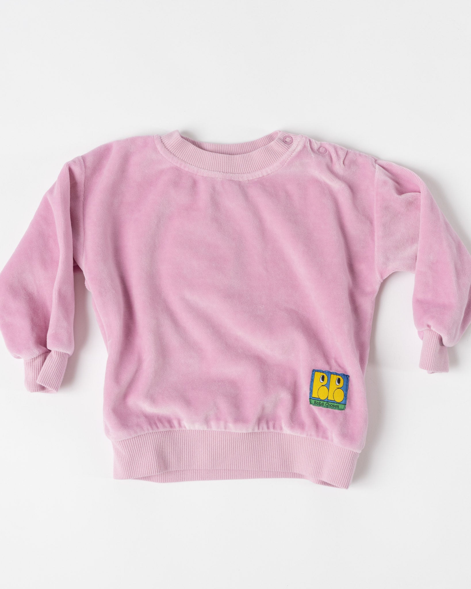 Bobo Choses Tag Velvet Sweatshirt in Pink