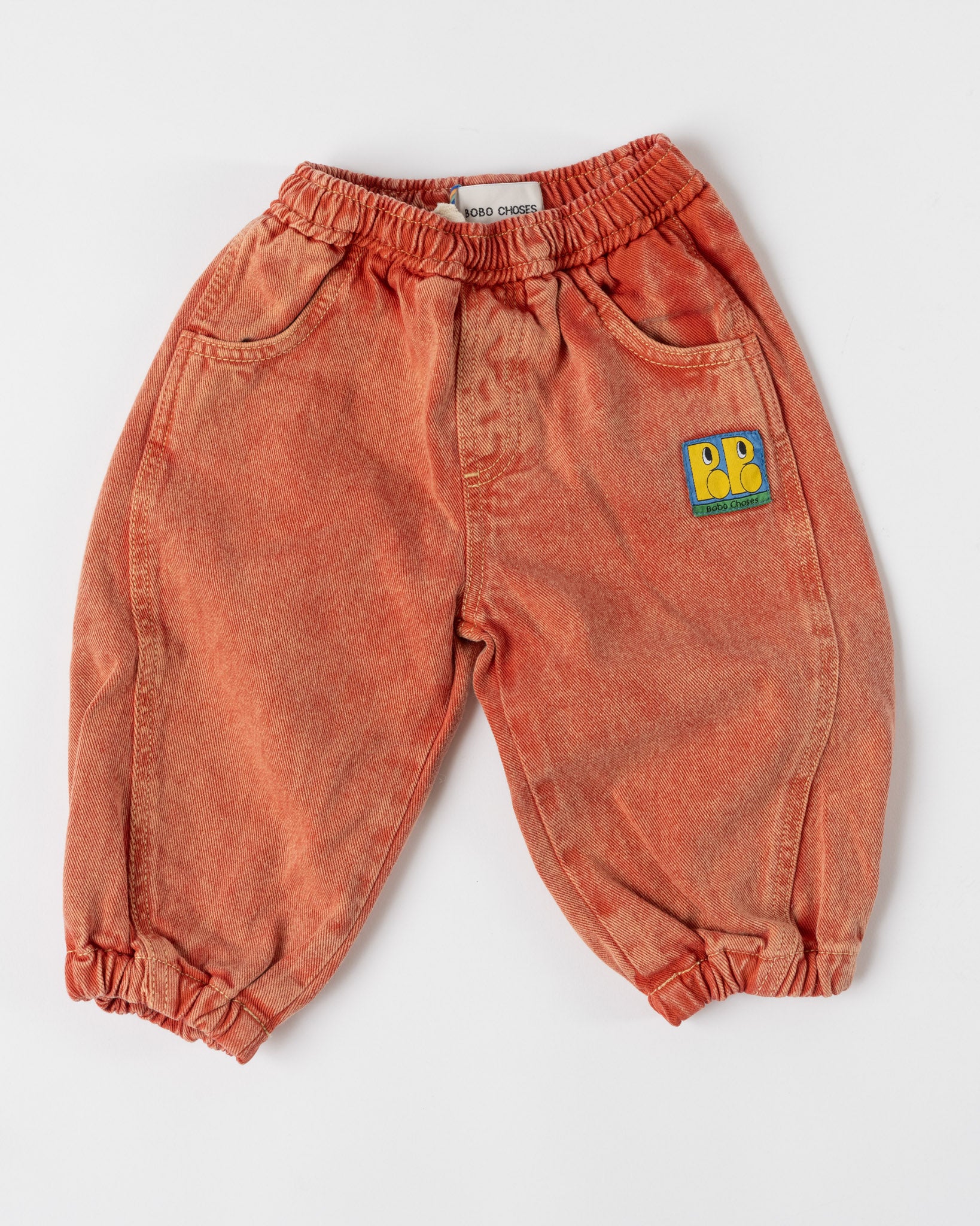 Bobo Choses Tag Denim Pants in Red