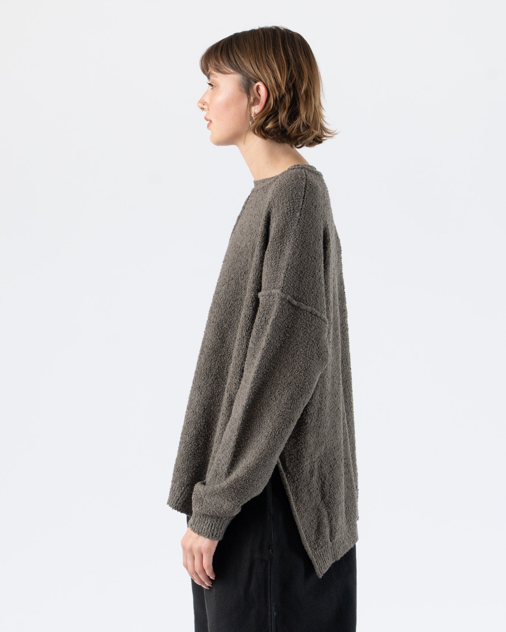 Lauren Manoogian Boucle Crewneck in Rock