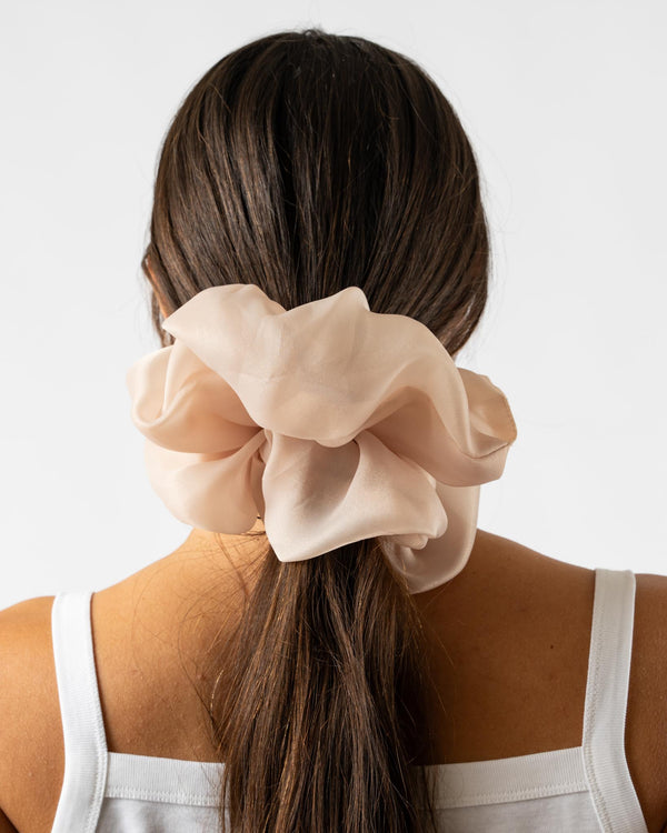 Bronze Age XL Scrunchie in Peach Champagne Organza