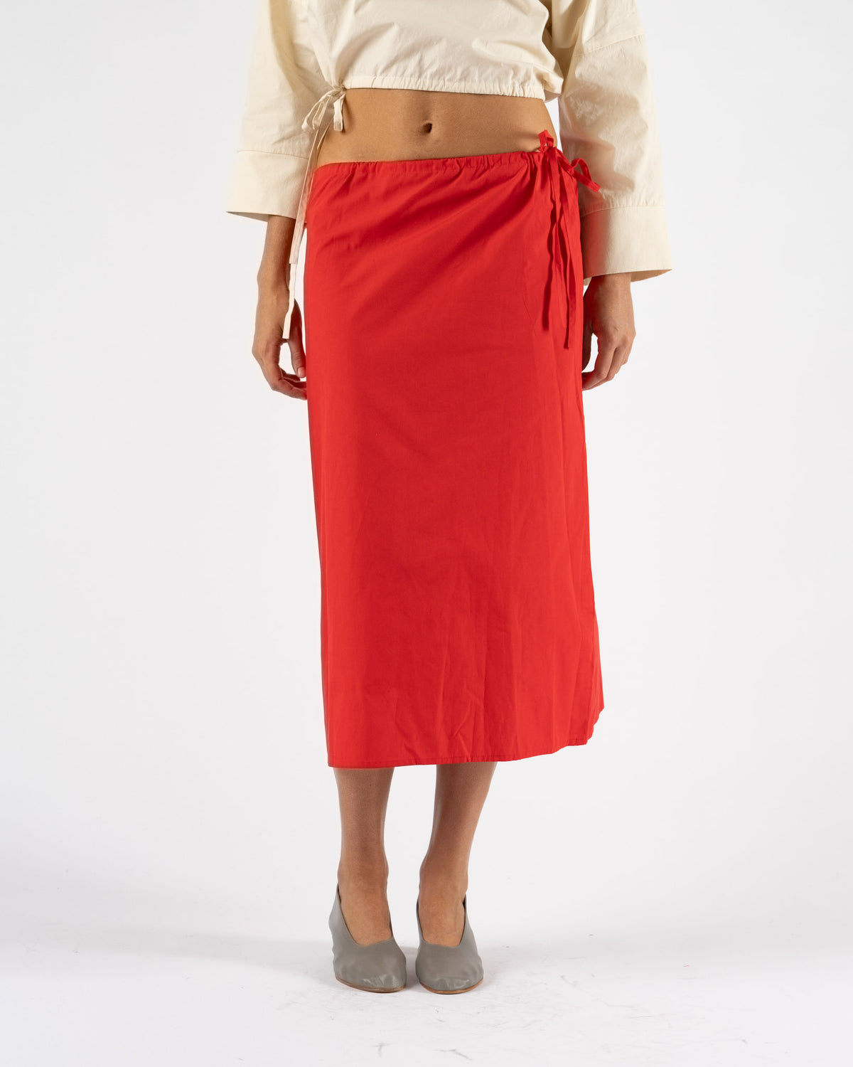 Brooke Callahan Column Skirt in Red
