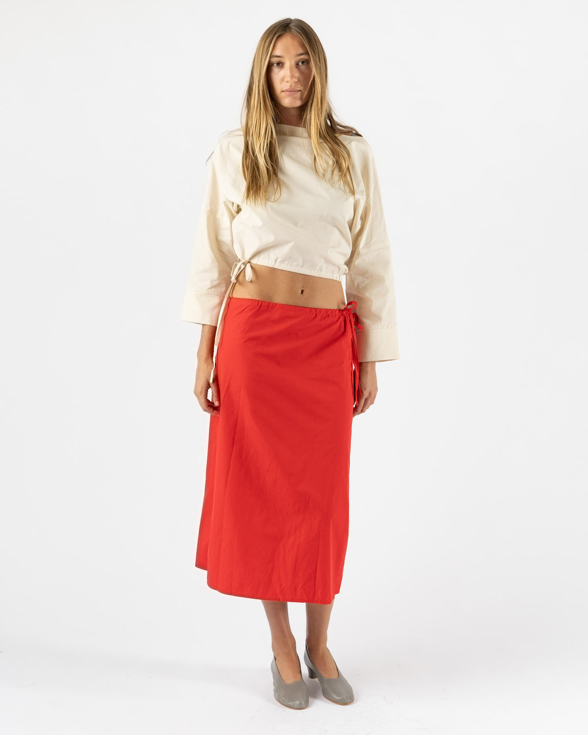 Brooke Callahan Column Skirt in Red