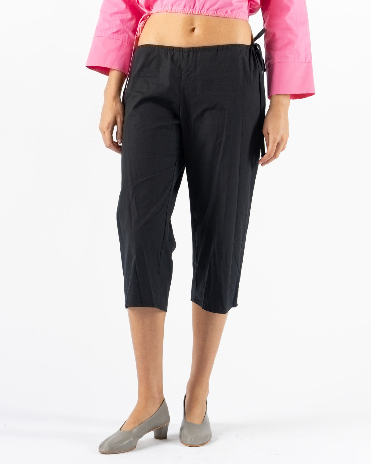 Brooke Callahan Tie Capris in Black