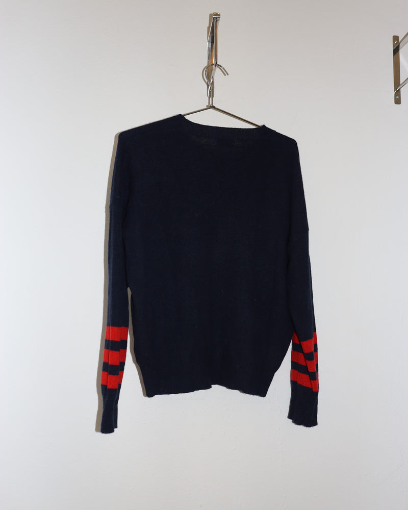 Pre-owned: 27 Miles Cashmere Stripe Crewneck